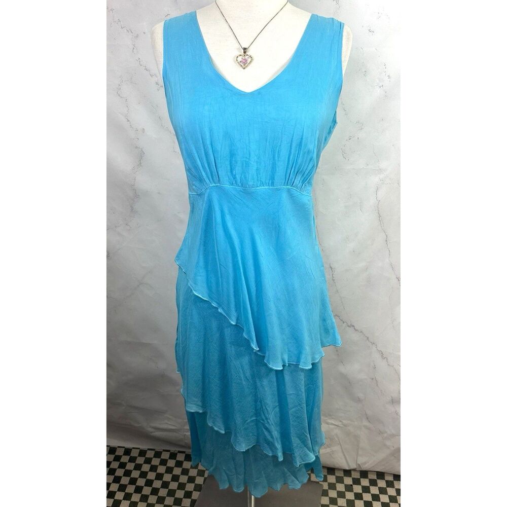 CLICK by Color Me Cotton Cascading Ruffle Dress Fairy Tiered Whimsical XS Bias